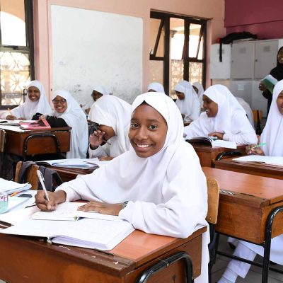 Happy girls in class b